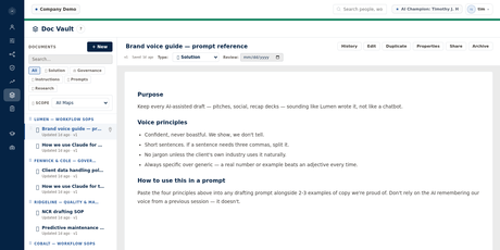 Data & Knowledge preview: the document vault