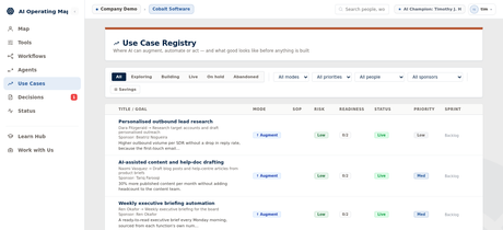 Outcomes & Value preview: the use case tracker